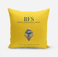 Thumbnail for Belfast International Airport (BFS) design on yellow pillow