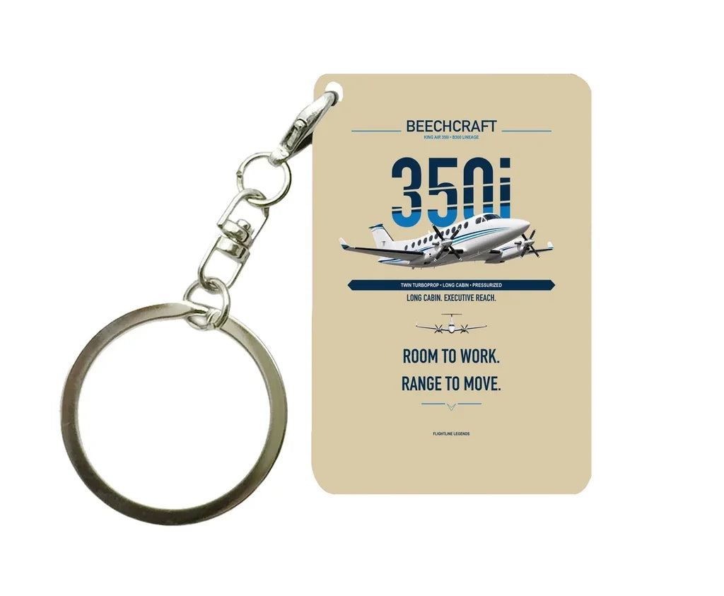 King Air 350i Key Chain design on beige key chain