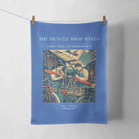 Thumbnail for VINTAGE G4323 - The Bicycle Shop Wings - Designed Towels design on blue
