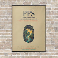 Thumbnail for Puerto Princesa International Airport PPS vertical canvas print - framed - beige background