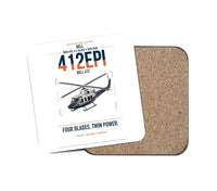 Thumbnail for Bell 412EPI design on white 1 piece coaster