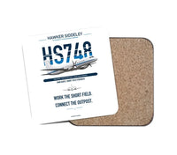 Thumbnail for Hawker Siddeley HS 748 Series 2A design on white 1 piece coaster
