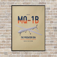 Thumbnail for MQ-1B Predator vertical canvas print - framed - beige background