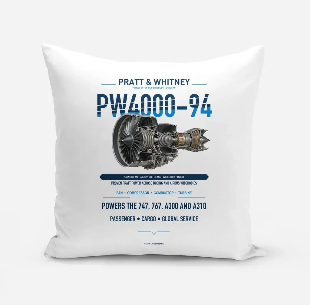 PW4000-94 design on white pillow