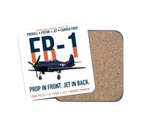 Thumbnail for FR-1 Fireball Prop in Front Jet in Back design on white 1 piece coaster