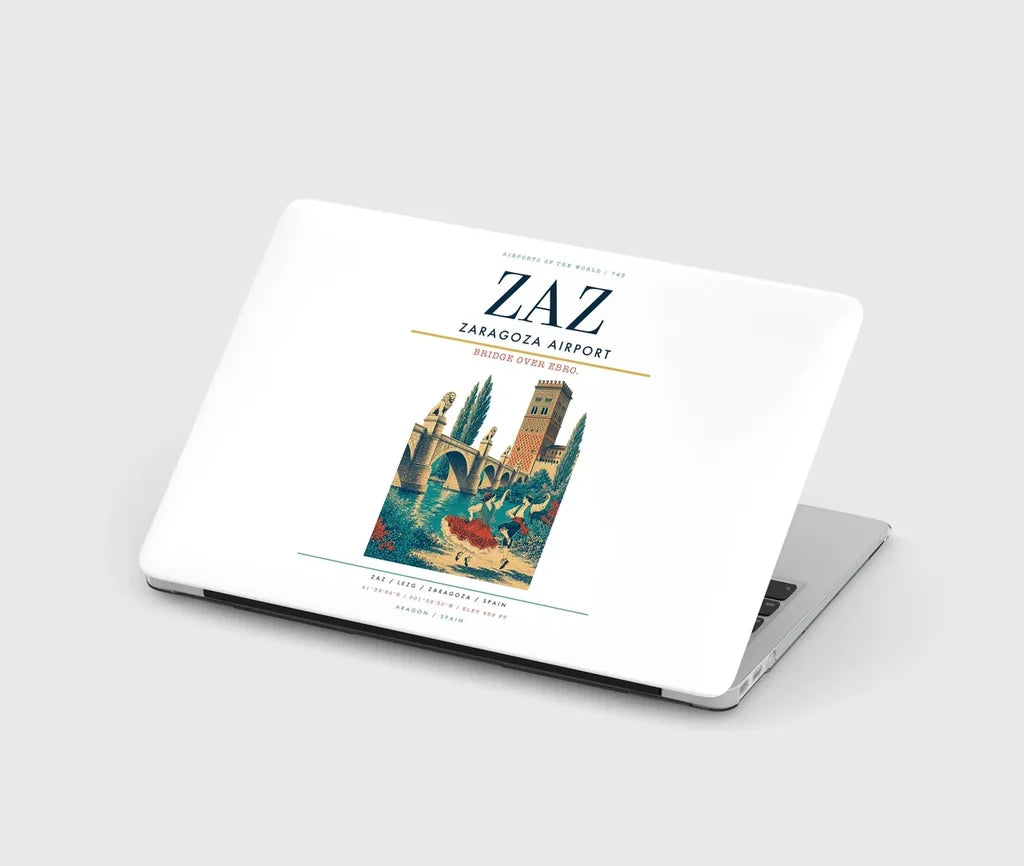 Zaragoza Airport (ZAZ) design on white MacBook case