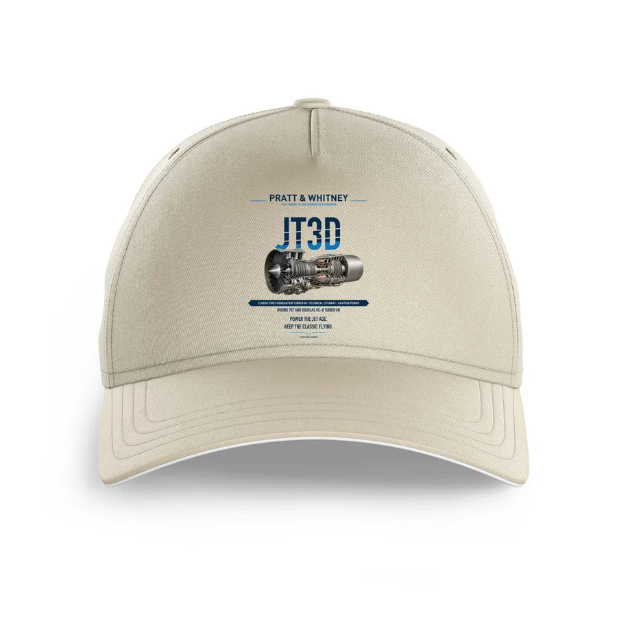 JT3D design on beige printed hat