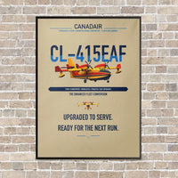 Thumbnail for Canadair CL-415EAF vertical canvas print - framed - beige background