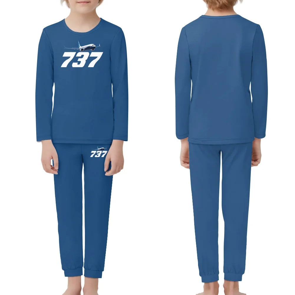 Super Boeing 737-800 children pajamas - Blue