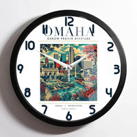 Thumbnail for OMAHA - Poster - Wall Clock Framed - White