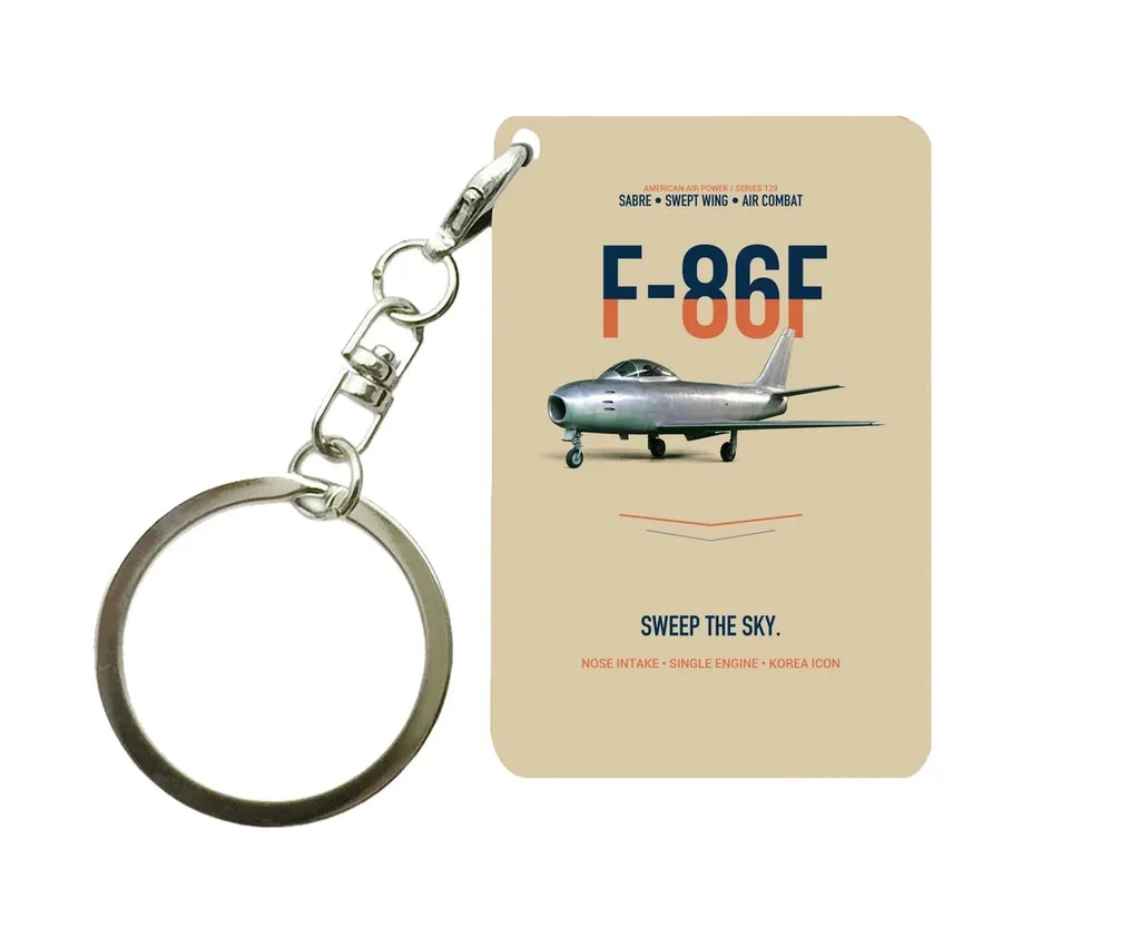 F-86F SABRE Key Chain design on beige key chain