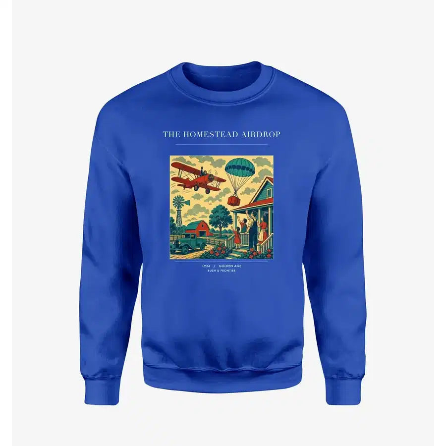 VINTAGE G4199 - The Homestead Airdrop - Designed Sweatshirts design on blue