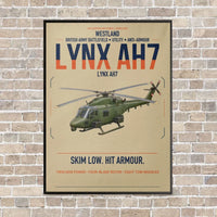 Thumbnail for Westland Lynx AH7 vertical canvas print - framed - beige background