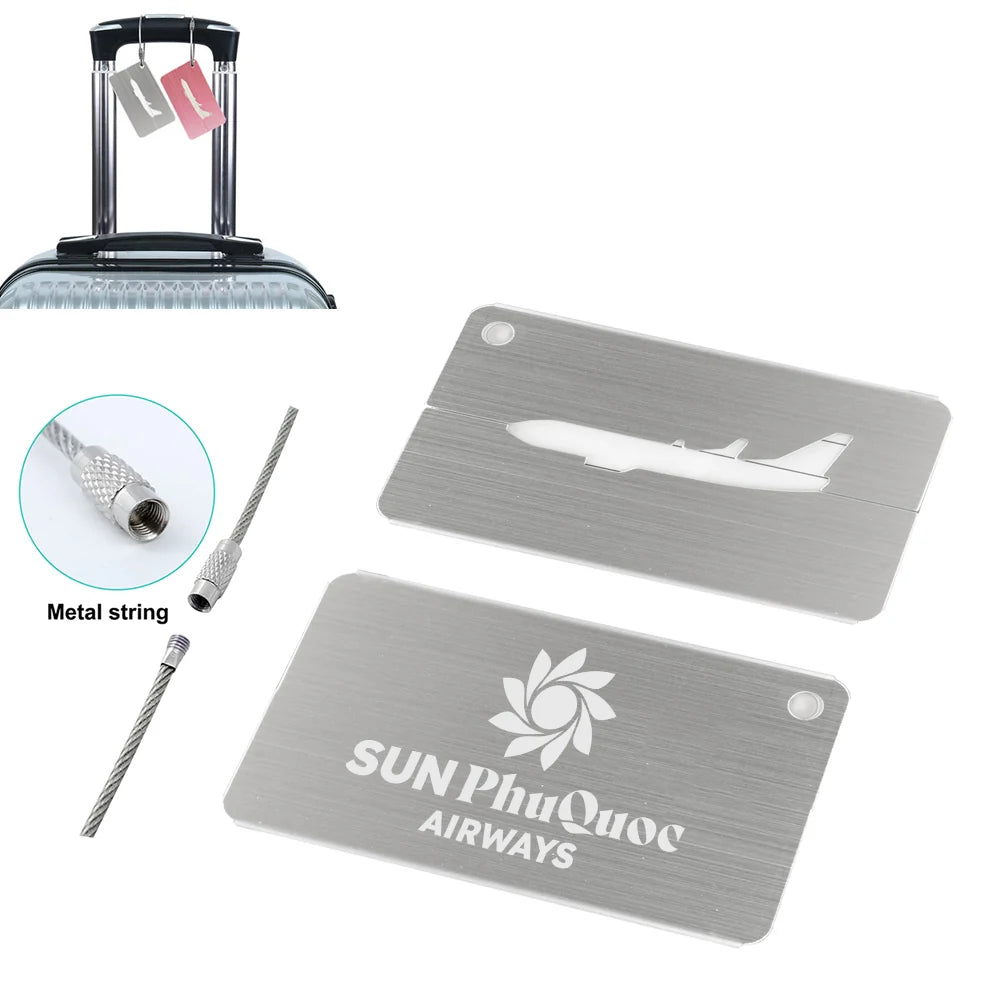 Sun Phu Quoc Airways Aluminum Airplane Luggage tag in silver