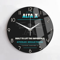 Thumbnail for Freefly Alta X design on black no frame wall clock