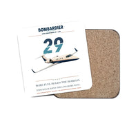 Thumbnail for Bombardier Learjet 29 design on white 1 piece coaster
