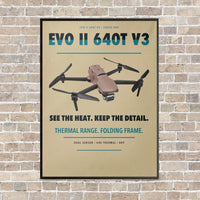 Thumbnail for Autel EVO II Dual 640T V3 vertical canvas print - framed - beige background