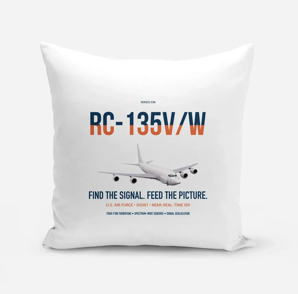 RC-135V W Rivet Joint design on white pillow