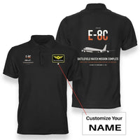 Thumbnail for E-8C Joint STARS design on black+name double-side polo t-shirt, double-side print