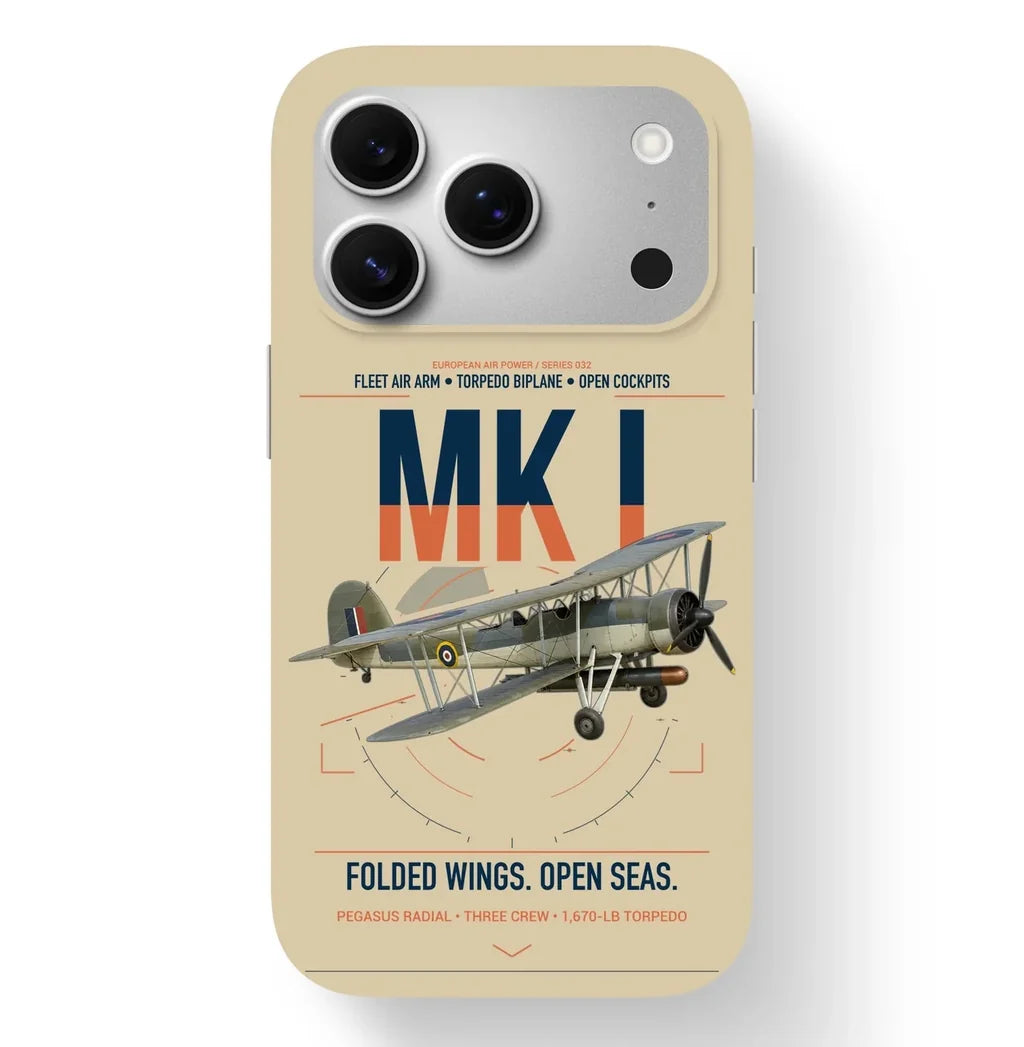 Fairey Swordfish Mk I design on beige magsafe iphone case, for iPhone 17 Pro