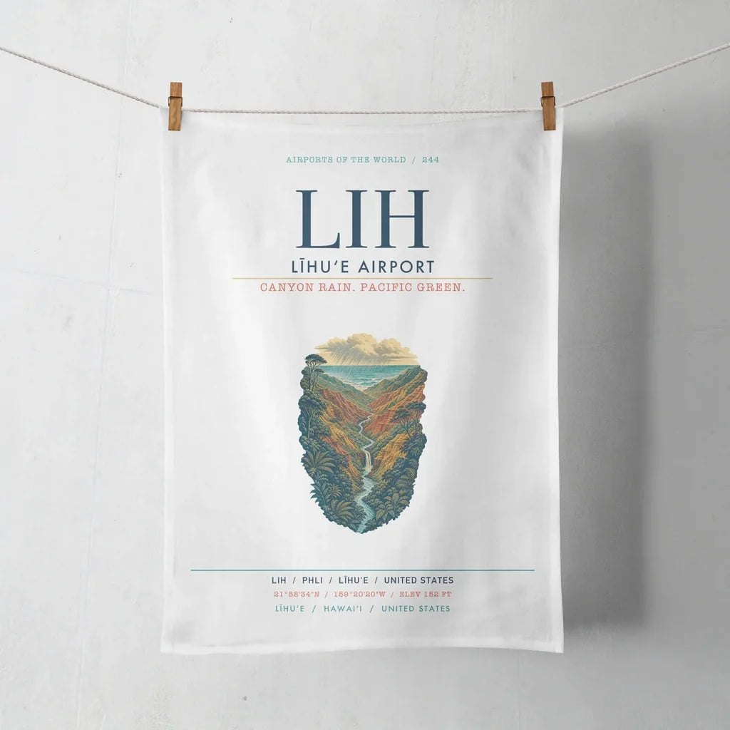 Līhuʻe Airport (LIH) design on white towel