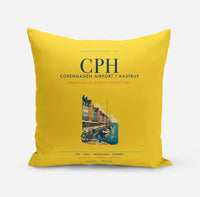 Thumbnail for Copenhagen Airport Kastrup (CPH) design on yellow pillow