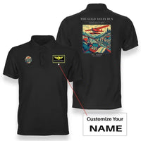 Thumbnail for VINTAGE G4415 - The Gold Assay Run - Double-Side Polo T-Shirt design on black+name