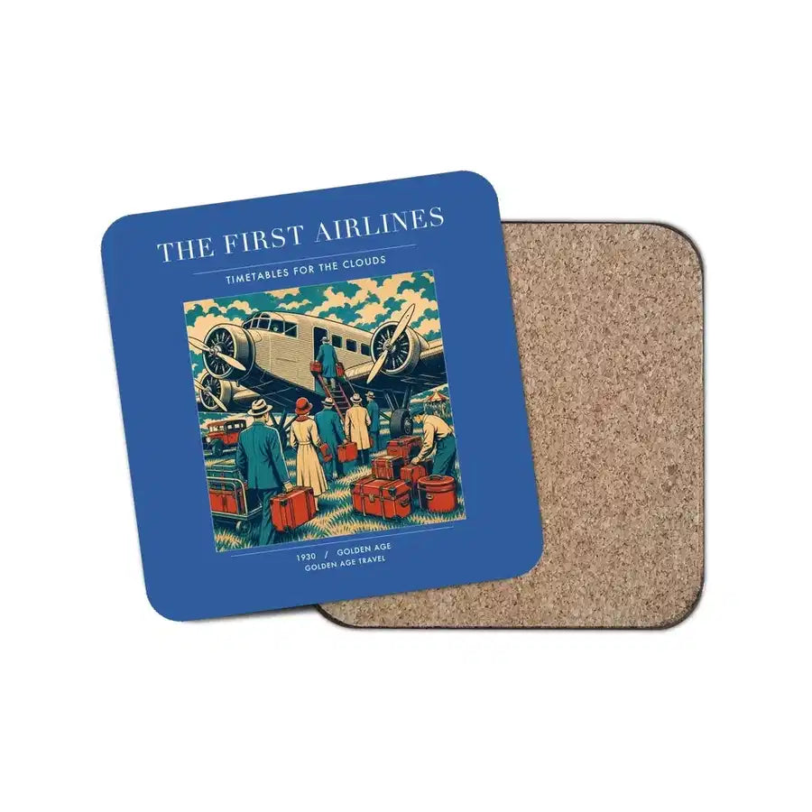 The First Airlines - Designed Coasters design on blue 1-piece