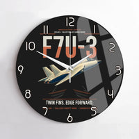 Thumbnail for F7U-3 Cutlass design on black no frame wall clock