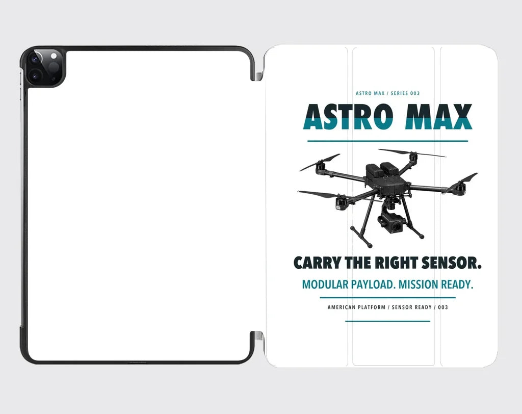 Freefly Astro Max design on white ipad tablet case