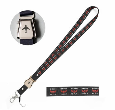 Born To Fly SKELETON seat belt lanyard - black