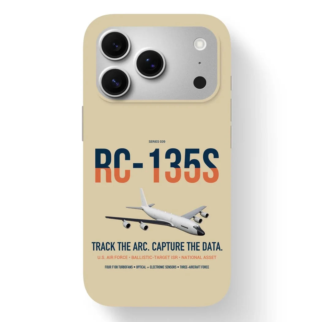 RC-135S Cobra Ball design on beige magsafe iphone case, for iPhone 17 Pro