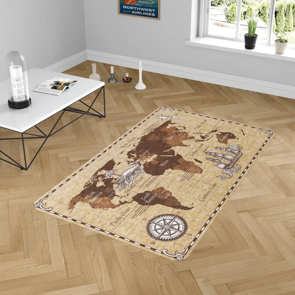 Hand Drawn World Map Floor Mat - view 2