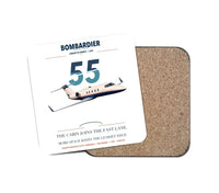 Thumbnail for Bombardier Learjet 55 design on white 1 piece coaster