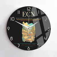 Thumbnail for Ercan International Airport (ECN) design on black no frame wall clock