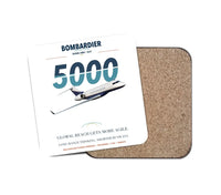 Thumbnail for Bombardier Global 5000 design on white 1 piece coaster