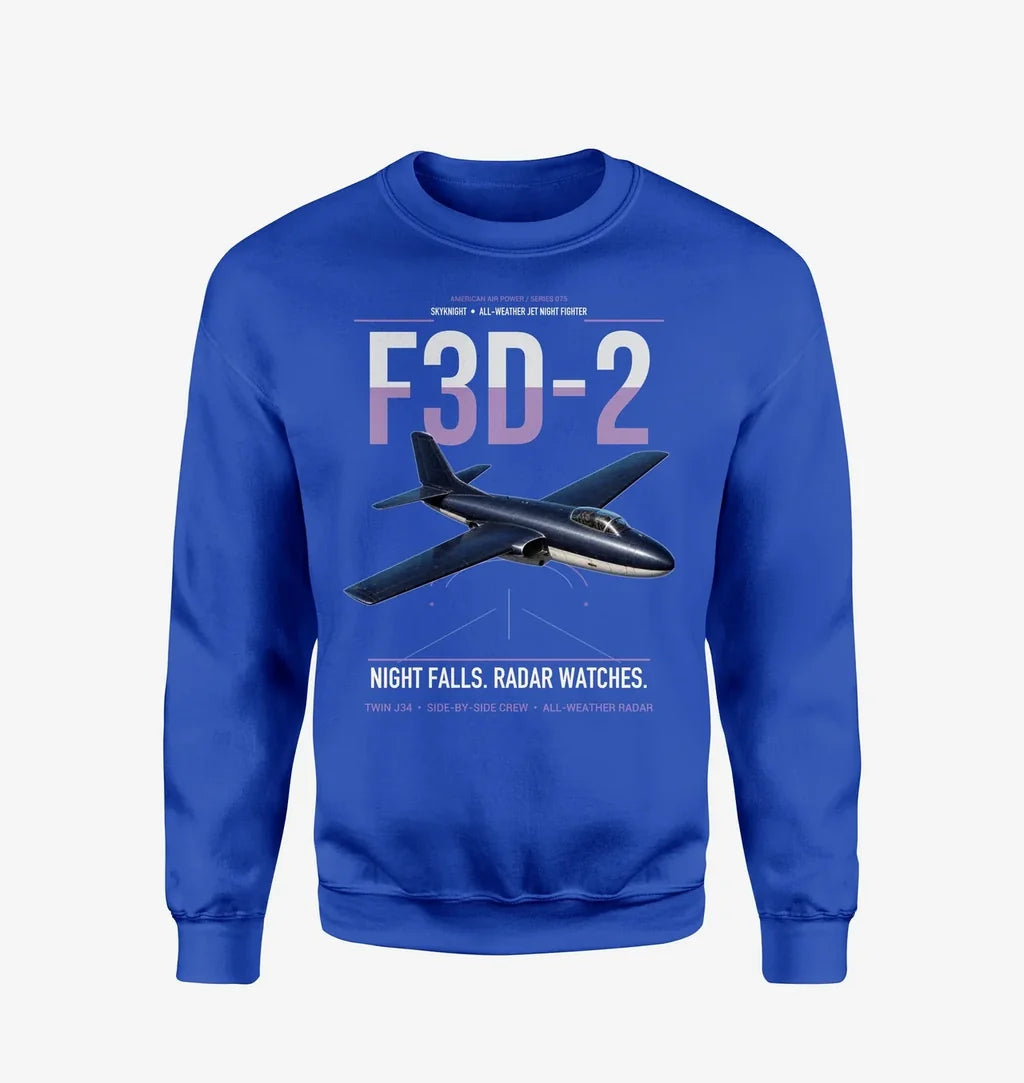 F3D-2 Skyknight design on blue sweatshirt