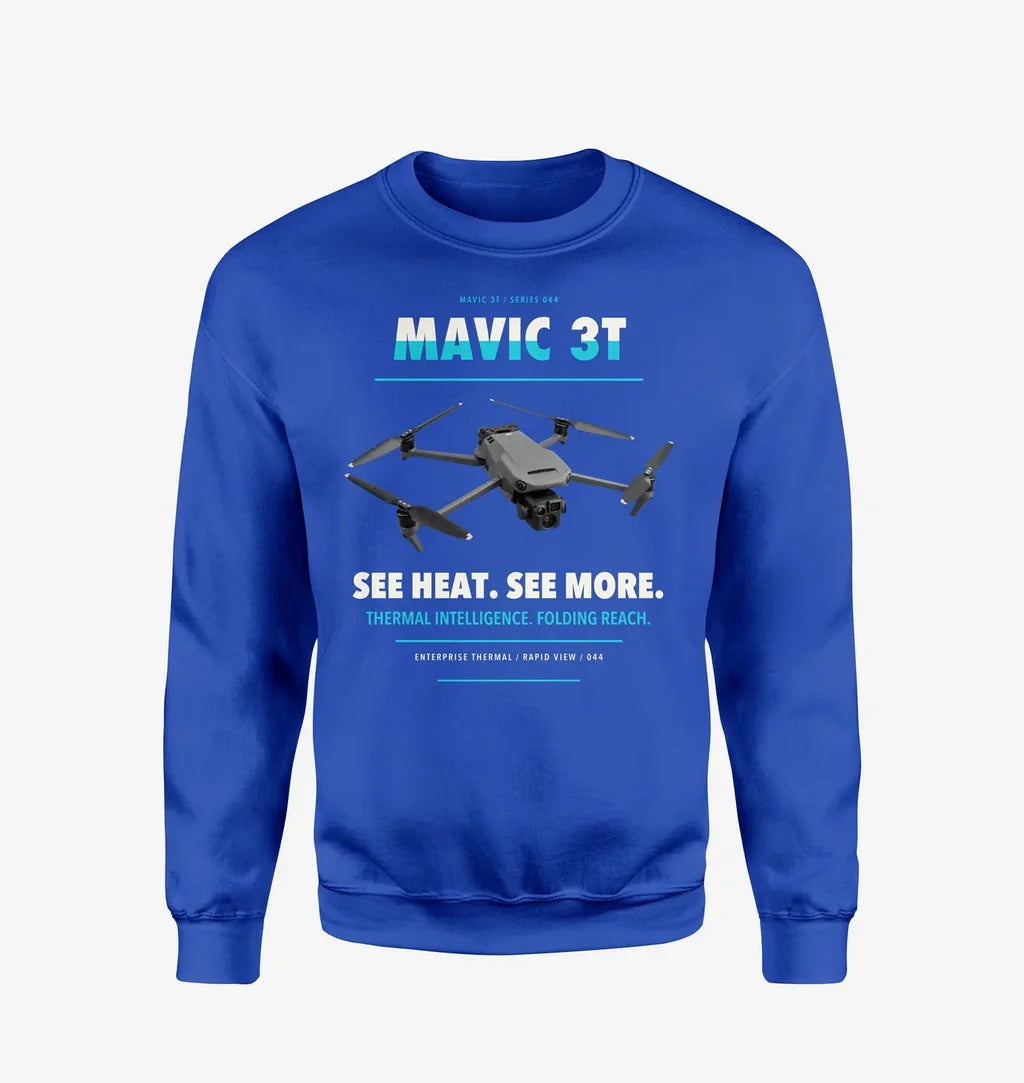 DJI Mavic 3 Thermal design on blue sweatshirt