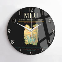 Thumbnail for Monroe Regional Airport (MLU) design on black no frame wall clock