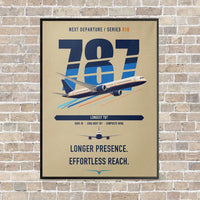 Thumbnail for Boeing 787-10 Dreamliner vertical canvas print - framed - beige background