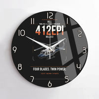 Thumbnail for Bell 412EPI design on black no frame wall clock