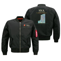 Thumbnail for Molokai Airport (MKK) design on black bomber jacket