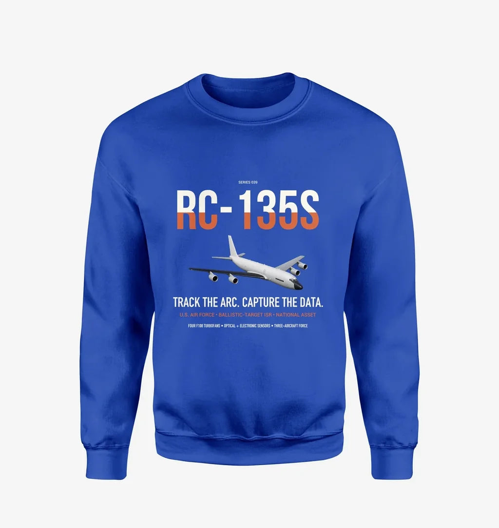 RC-135S Cobra Ball design on blue sweatshirt