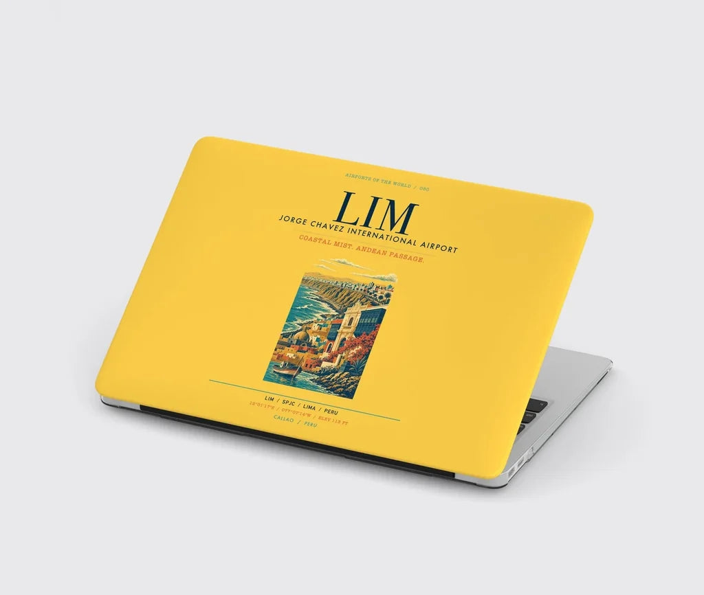 Lima Jorge Chavez International Airport (LIM) design on yellow MacBook case