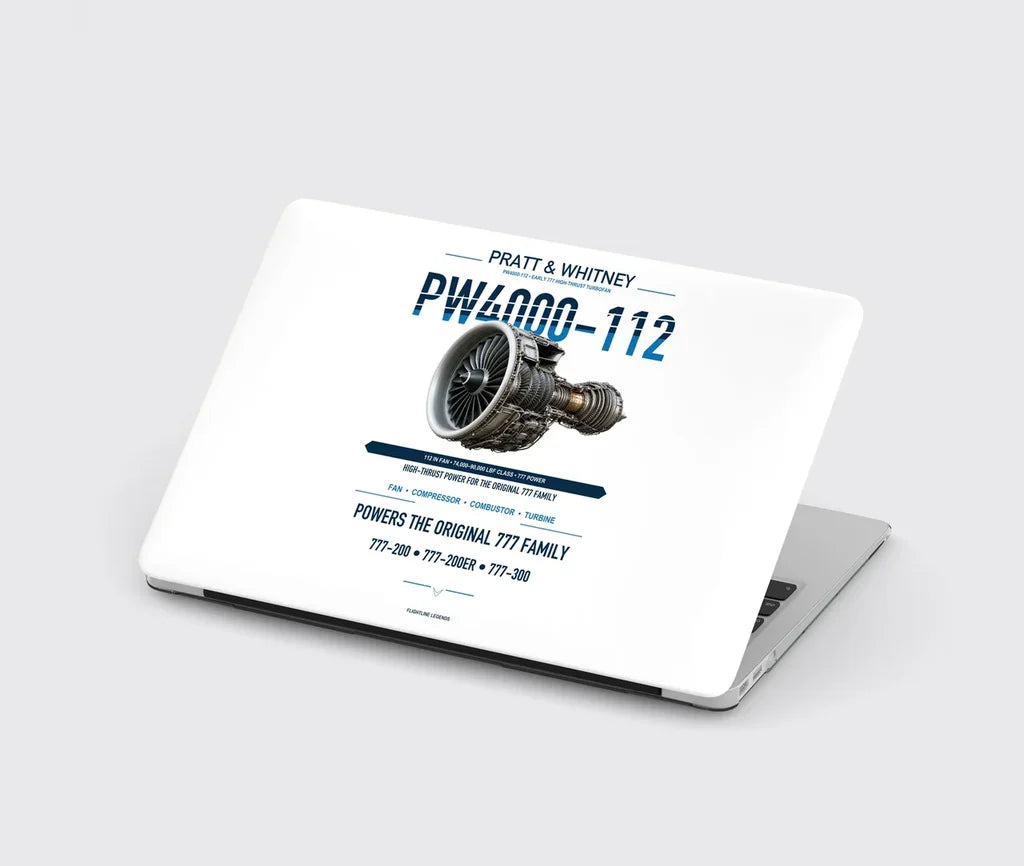 PW4000-112 design on white MacBook case