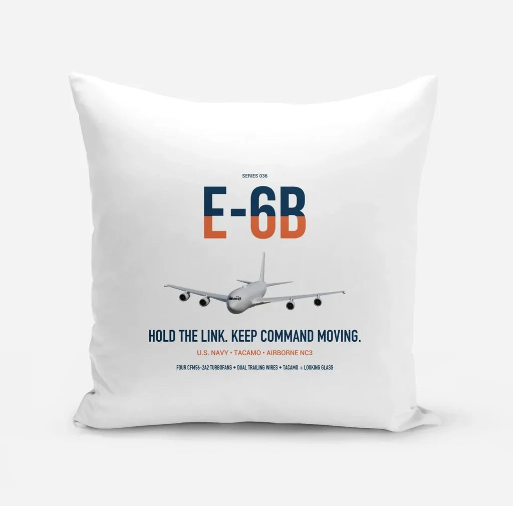 E-6B Mercury design on white pillow