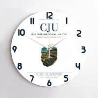 Thumbnail for Jeju International Airport (CJU) design on white no frame wall clock
