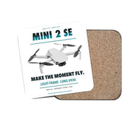 Thumbnail for DJI Mini 2 SE design on white 1 piece coaster