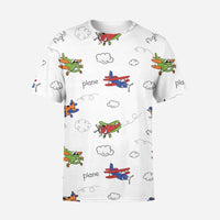 Thumbnail for Colorful Cartoon Planes 3D T-Shirt - view 2