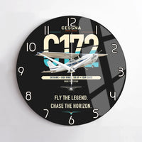 Thumbnail for Cessna 172 Skyhawk design on black no frame wall clock